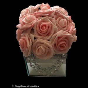 Bling Mirrored Boxed Foam Artificial Roses Box